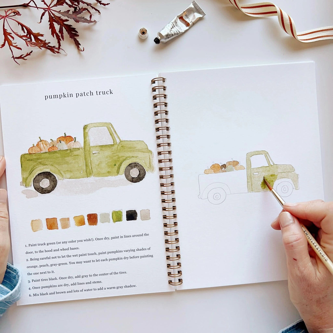 September 4th, Emily Lex Studio: "Autumn Watercolor Workbook" Painting Class