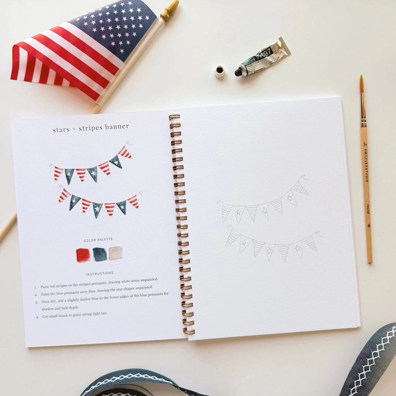 June 25th, Emily Lex Studio: "Americana Watercolor Workbook" Painting Class