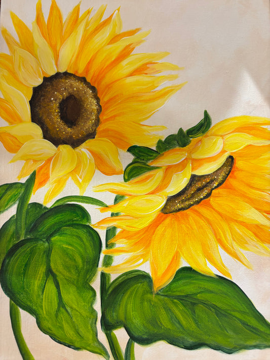 Sunflower Acrylic Paint Class With Ellen Thursday, August, 28th 10:30am-1:30pm